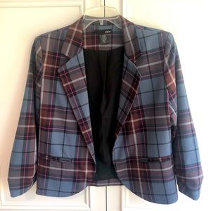Aqua plaid blazer Size M